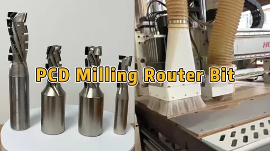 PCD Cleaning Wood Bottom Router Bits PCD Cutter Diamond Tip Brazed Carbide Shank Spiral Milling Router Bit